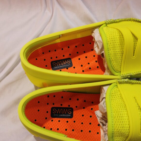 SWIMS Penny Loafers Neon Yellow Size 7 NWB main image 5